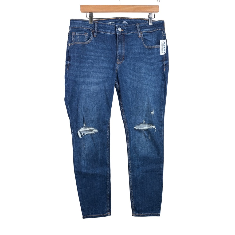 New Old Navy Rockstar‎ Super Skinny Mid Rise Jeans size 14 Petite Blue